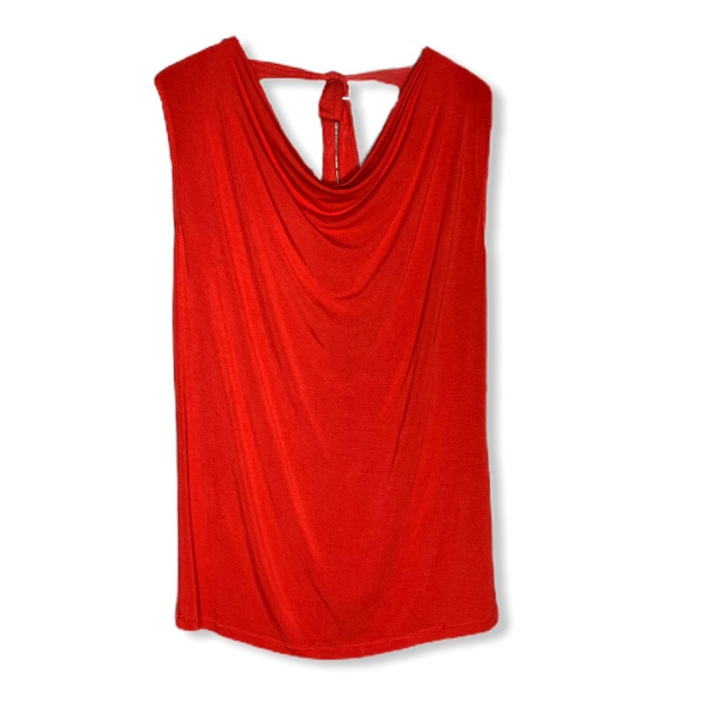 CAbi NWT Red Sleeveless "Tie-back Tee" Large cowl